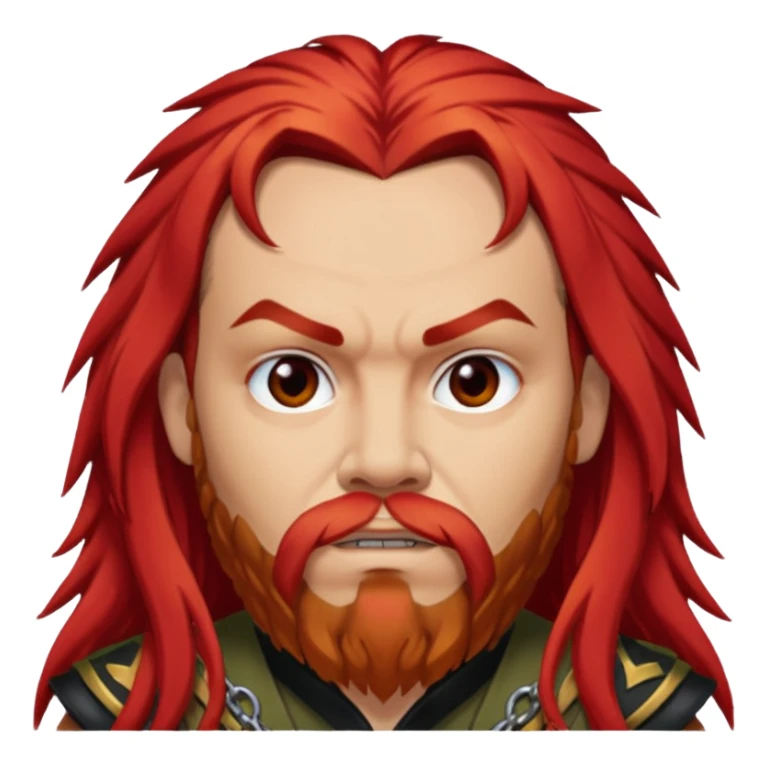 Max Cavalera with long red hair, light skin sticker