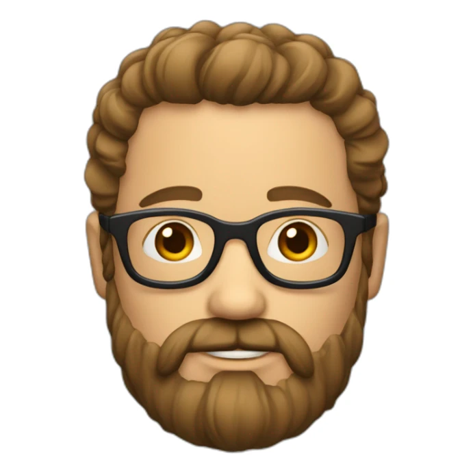 homme barbue cheveux frisé avec lunette sticker
