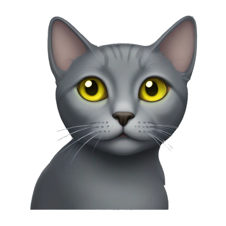 Russian gray cat with yellow/green eyes sticker