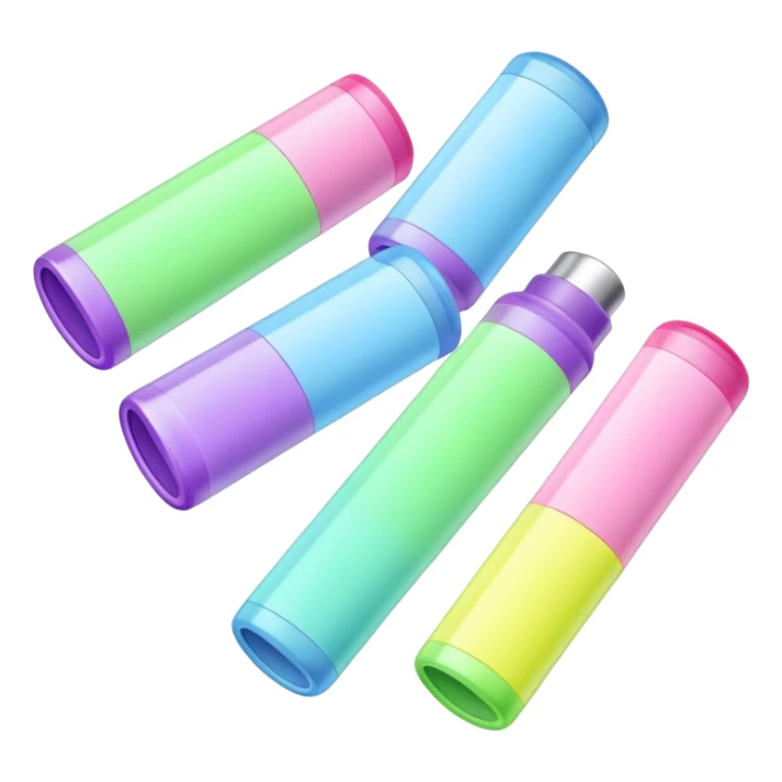 Light blue, light pink, light green and light purple highlighters sticker