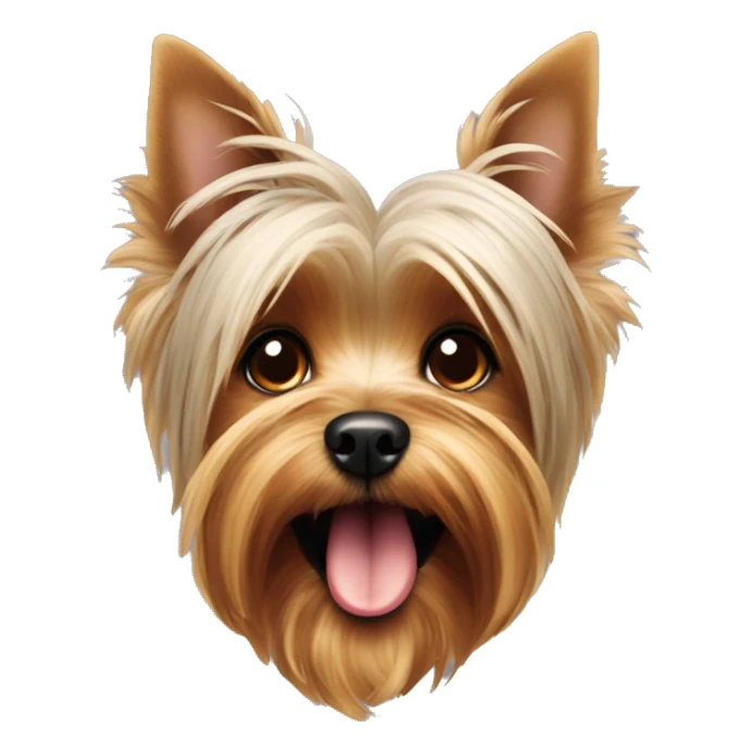Yorkshire terrier dog sticking his tongue out. sticker