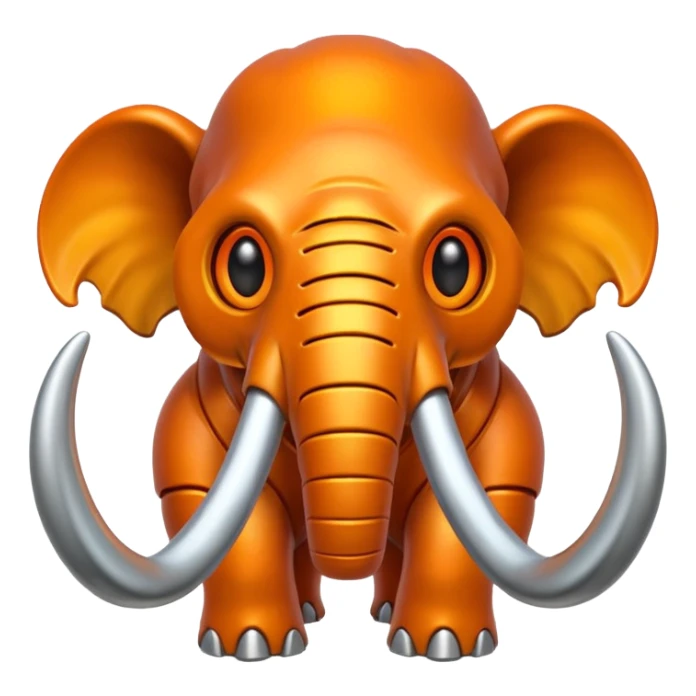 Little completely orange mammouth cyborg sticker