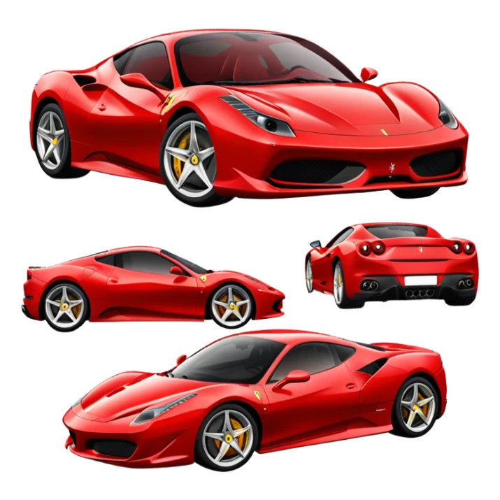 red Ferrari sports car sticker
