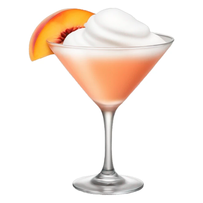 Peach colour in martini with foam no face sticker