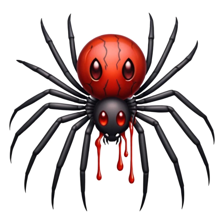 A spider with blood coming out his eyes sticker