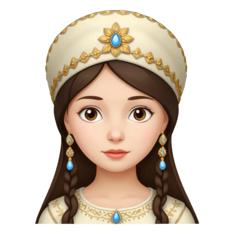 Brunette Russian girl wearing kokoshnik sticker