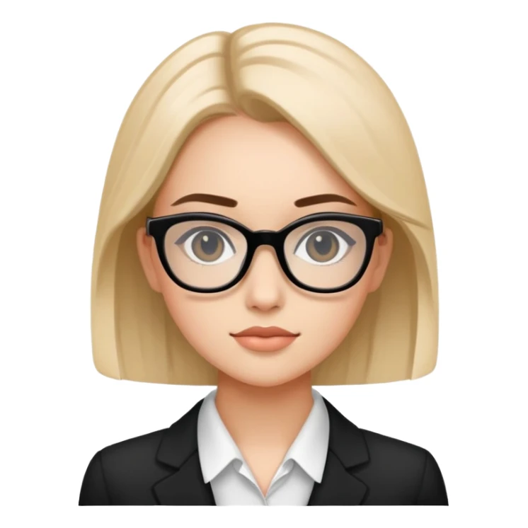 20-25 years business girl with black glasses sticker