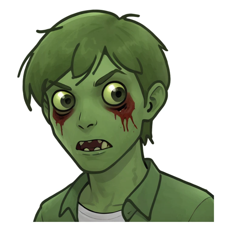 boy zombie teen with dark blonde hair sticker