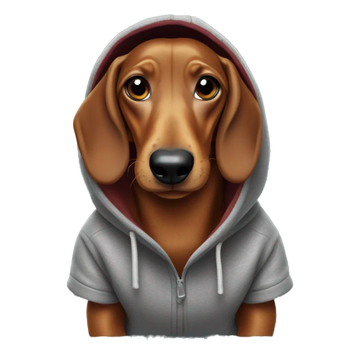 sausage dog wearing a hoodie sticker