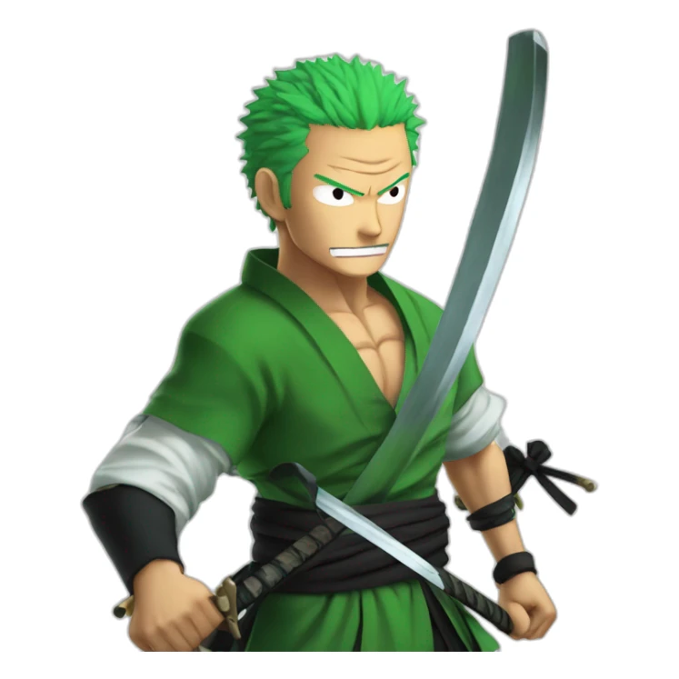 Zoro with swords in mounth sticker