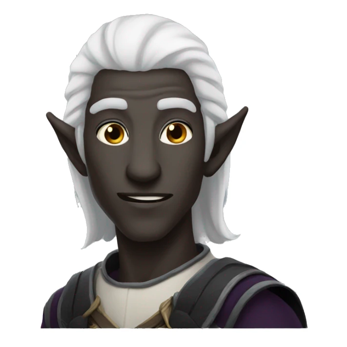 a dark elf male with white hair sticker