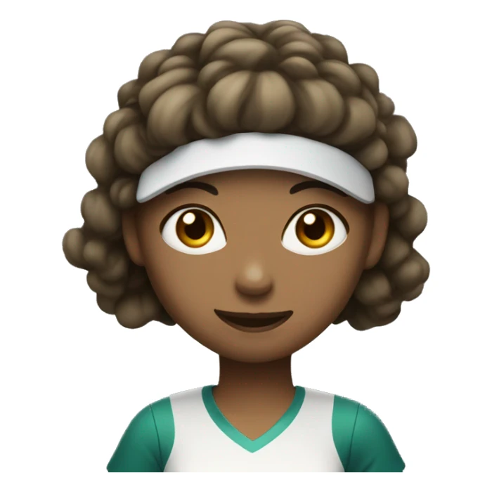 Light skin and dark haired Girl playing tennis  sticker