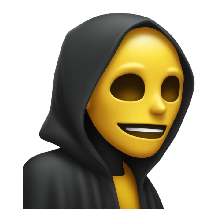 yellow lady emoji with no facial features except a grim reaper hand over her face sticker