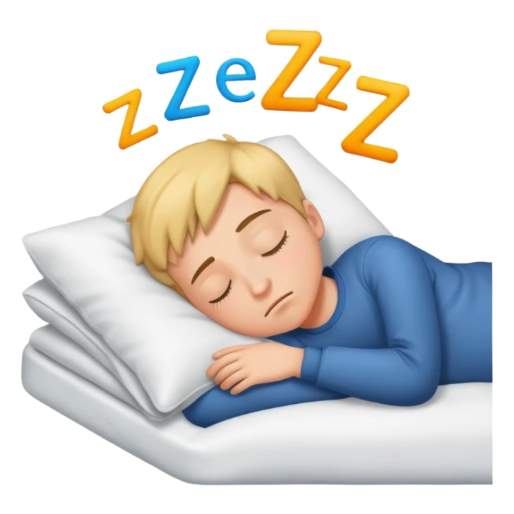 boy sleeping with ZZZ symbols above his head sticker
