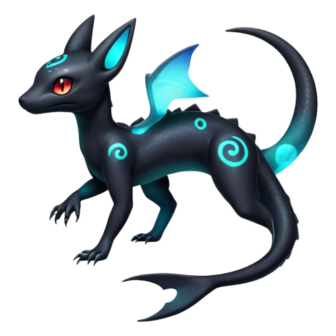 Nebulae Salandit-Umbreon-Fakémon-hybrid-creature (full body)  sticker
