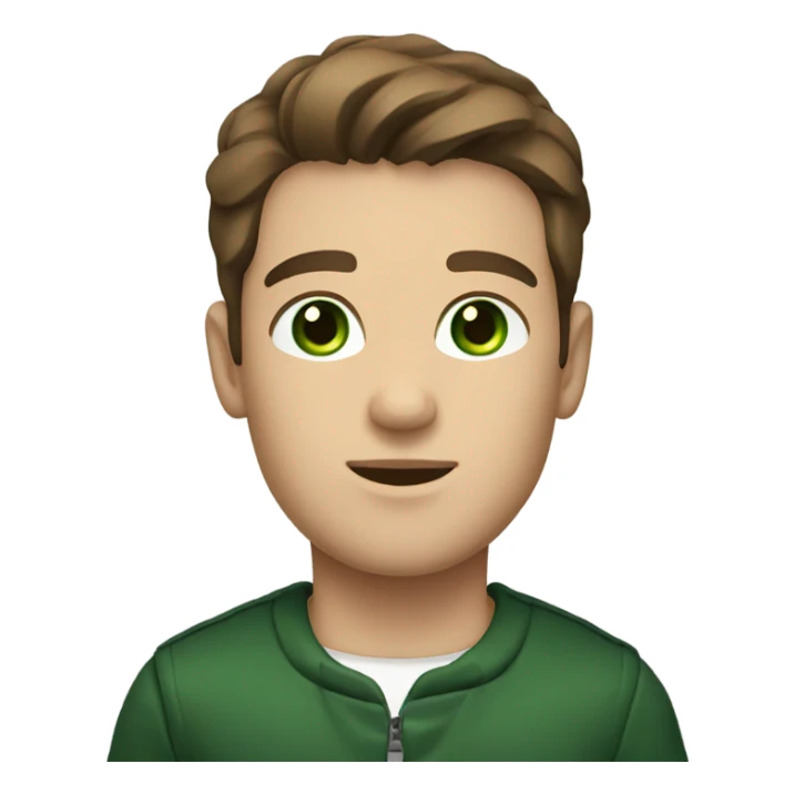 Young man with brown hair dark green eyes driving a boat sticker