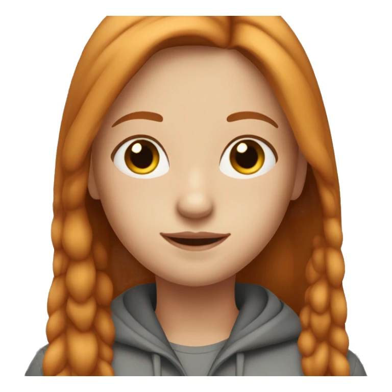 Beautiful girl with straight ginger hair with middle parting sticker