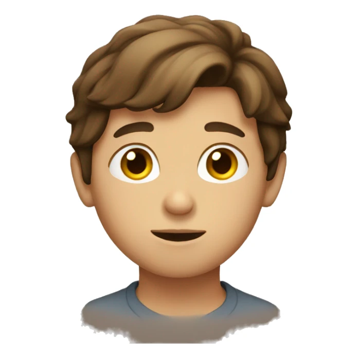 boy with brown hair gazing sticker