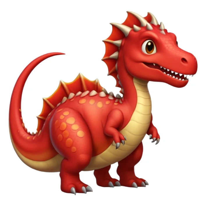 Dinosaur/dragon single scale that is red with the lining being black. sticker