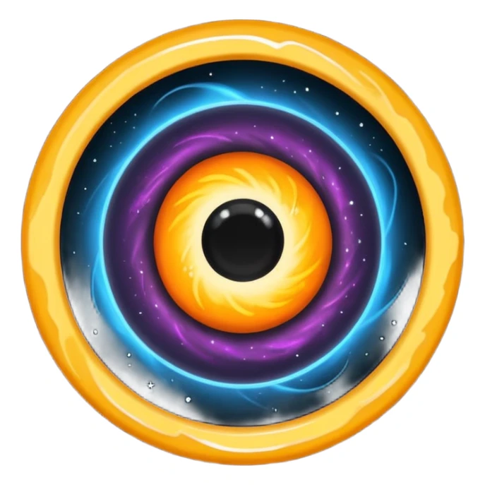 TON 618 black hole with accretion disk emoji style sticker