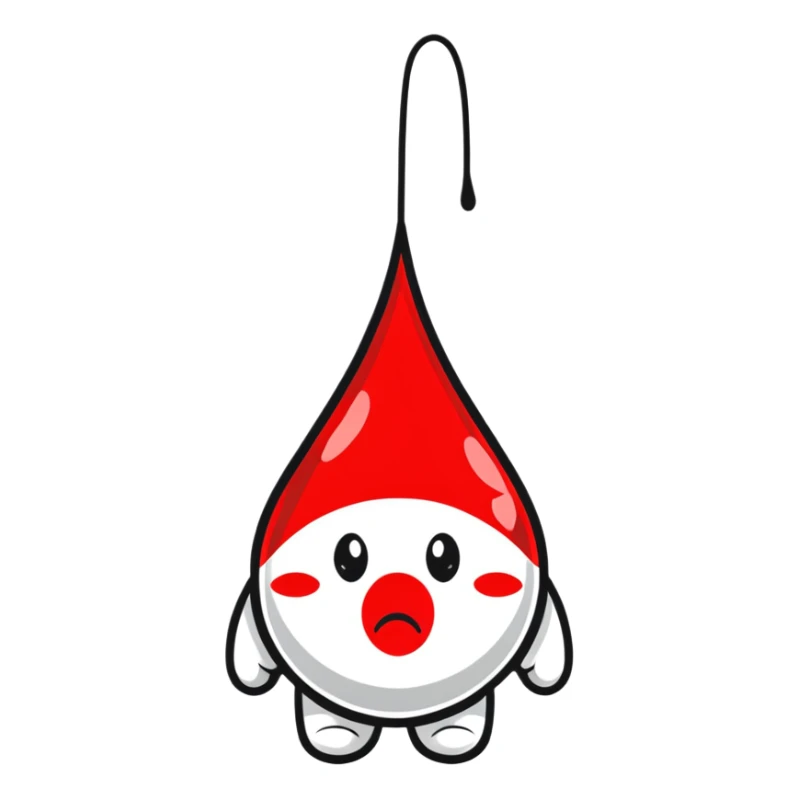 Cute blood drop character with low energy representing anemia sticker