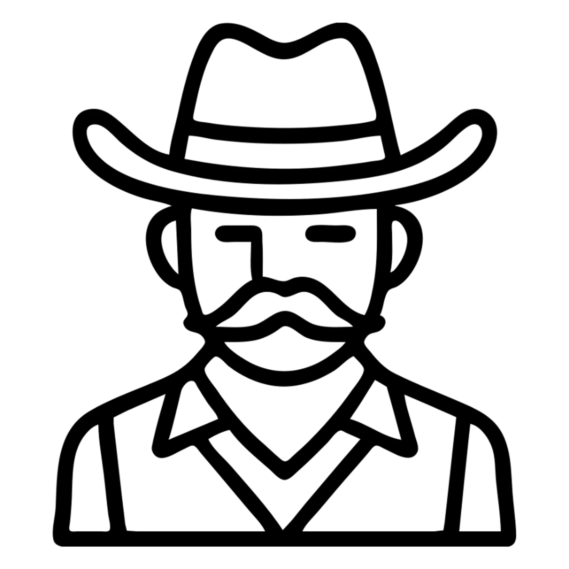 Wild West cowboy, clean lines sticker