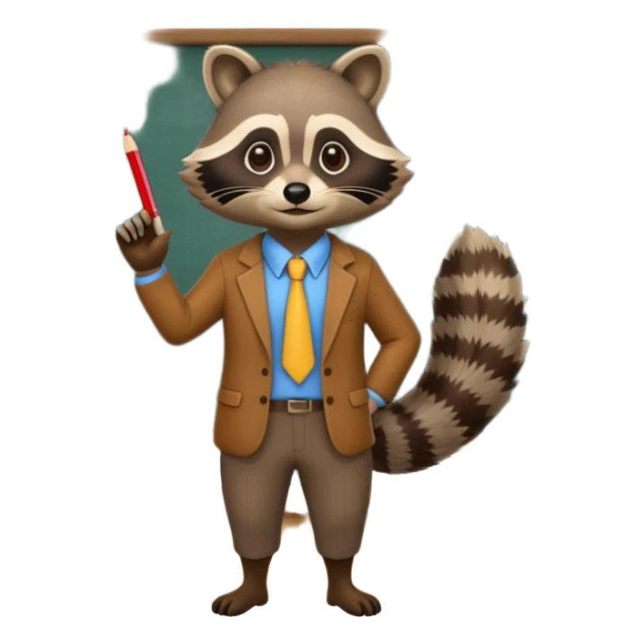 Racoon teacher full body near school board sticker