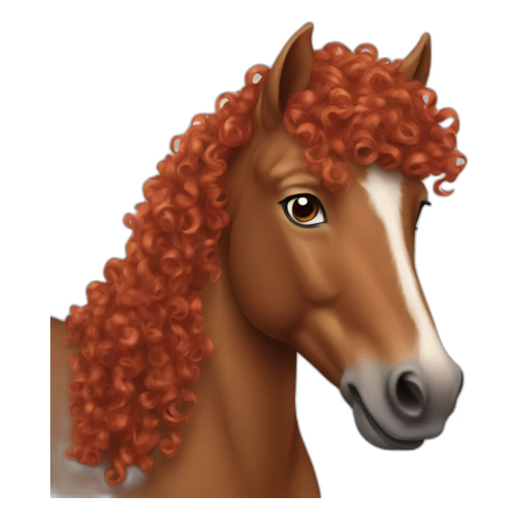 Horse with red curly hair sticker