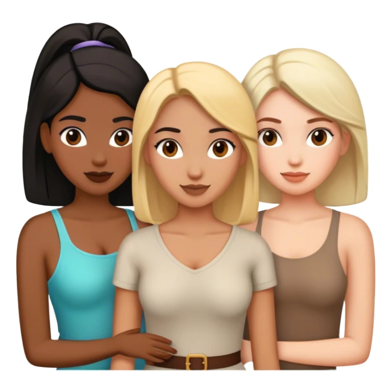  female friends, two are Latin one is black and one is white  sticker