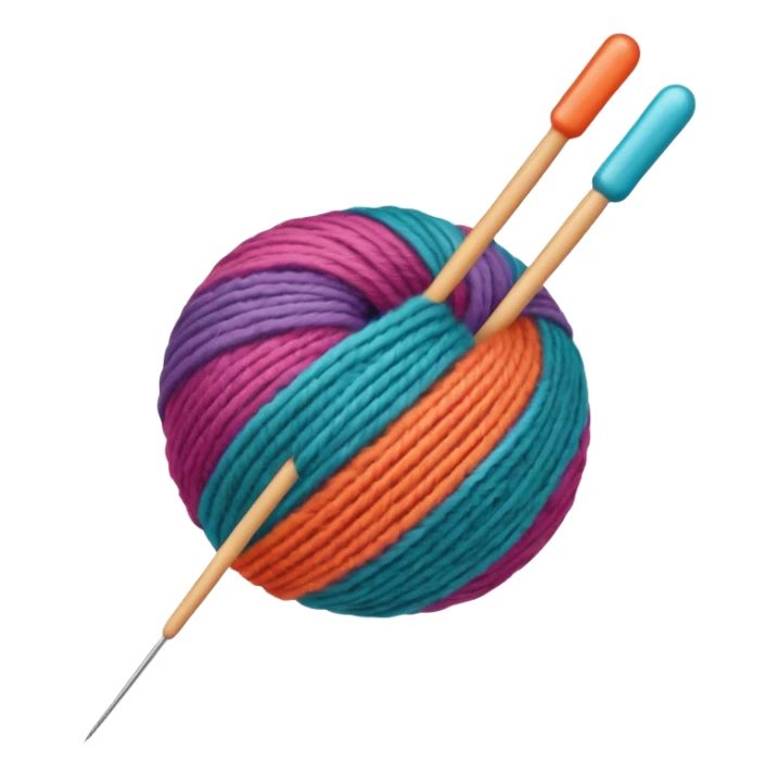 ball of wool with a knitting needle through it sticker