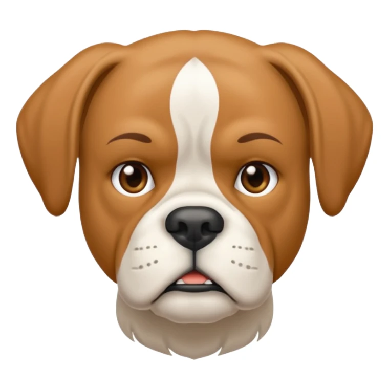 White  boxer with a long mullet haircut sticker