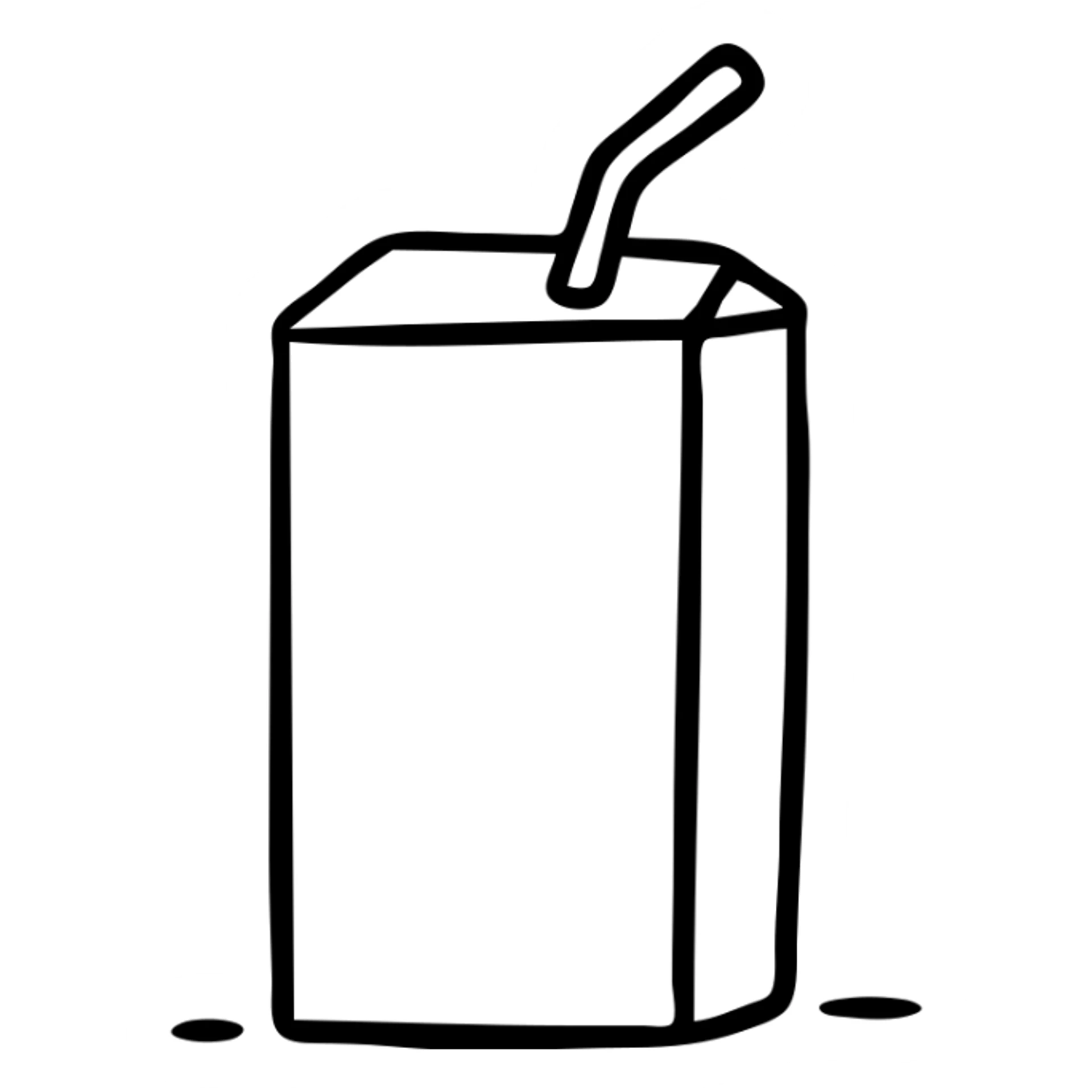 Yellow juice box with straw, children's juice drink sticker