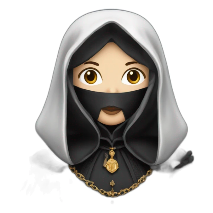 Catherine-de-medici-dressed-in-black-with-black-hood sticker