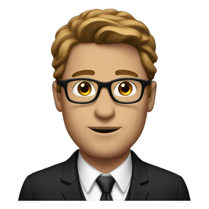 white man with brown hair and glasses in tuxed sticker