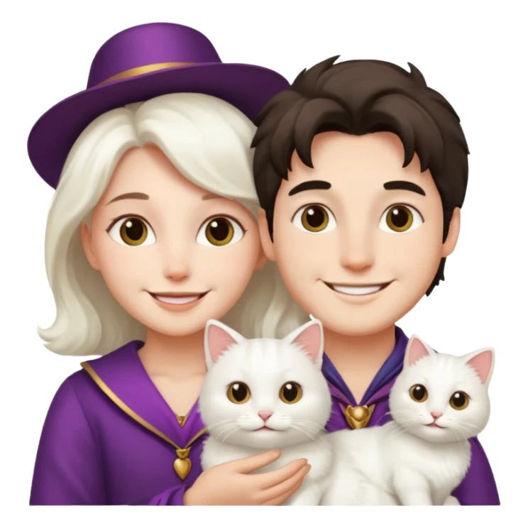 Youmagician couple and their pet cat sticker