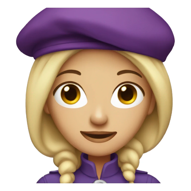 blonde woman in purple beret sticker
