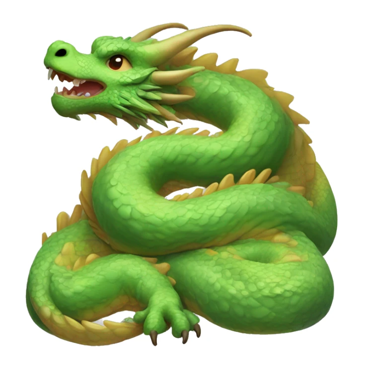 realistic chinese earth dragon curled up sleeping sticker