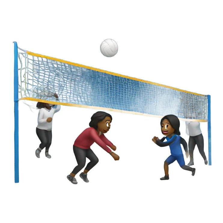 friends playing volleyball in winter at night  sticker