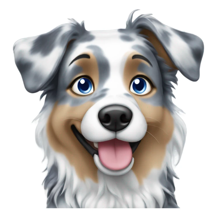 blue merle dog with blue eyes  sticker
