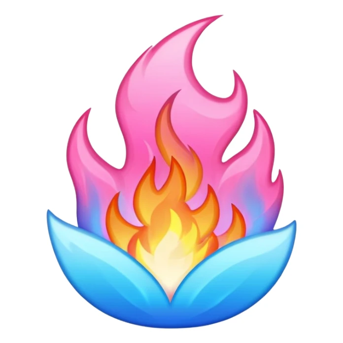 pink blue white fire no orange sticker