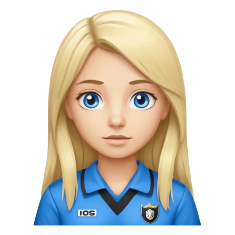 blue eyes blonde girl IN REFEREE UNIFORM LONG HAIR sticker