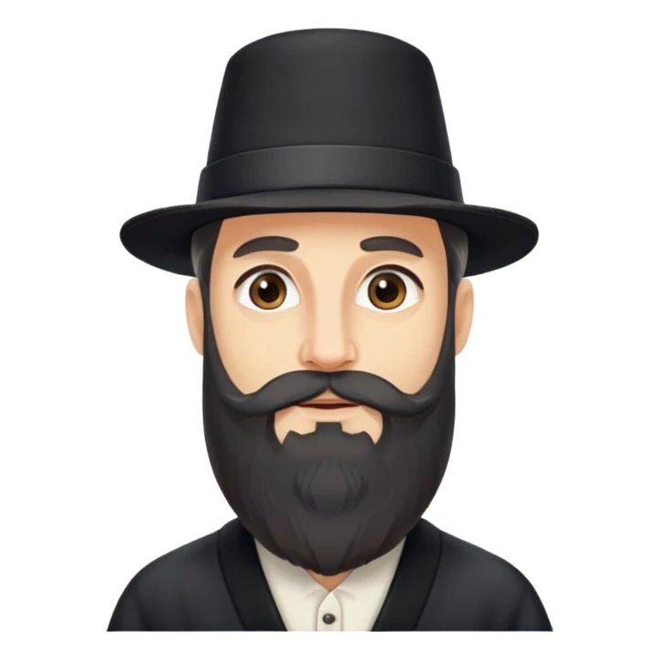 Jewish man with beard, payot, black hat, traditional clothing sticker
