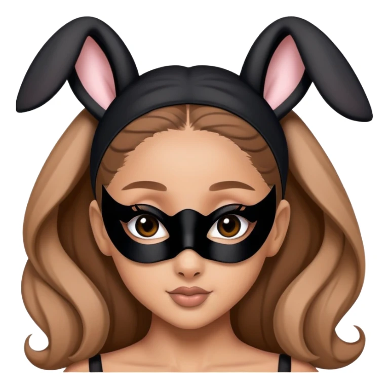 ariana grande wearing black bunny mask sticker