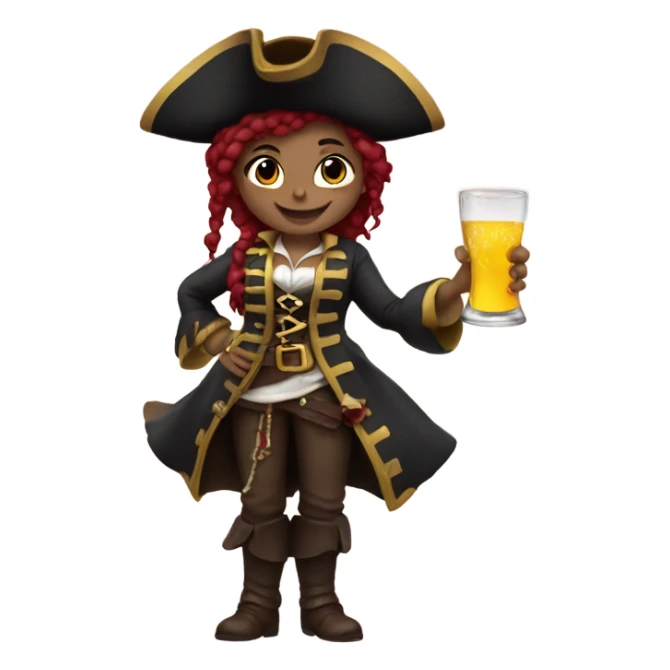 Pirate girl toasts happy new year sticker