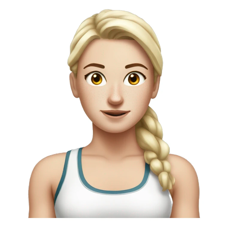 gorgeous white girl with freckles working out sticker