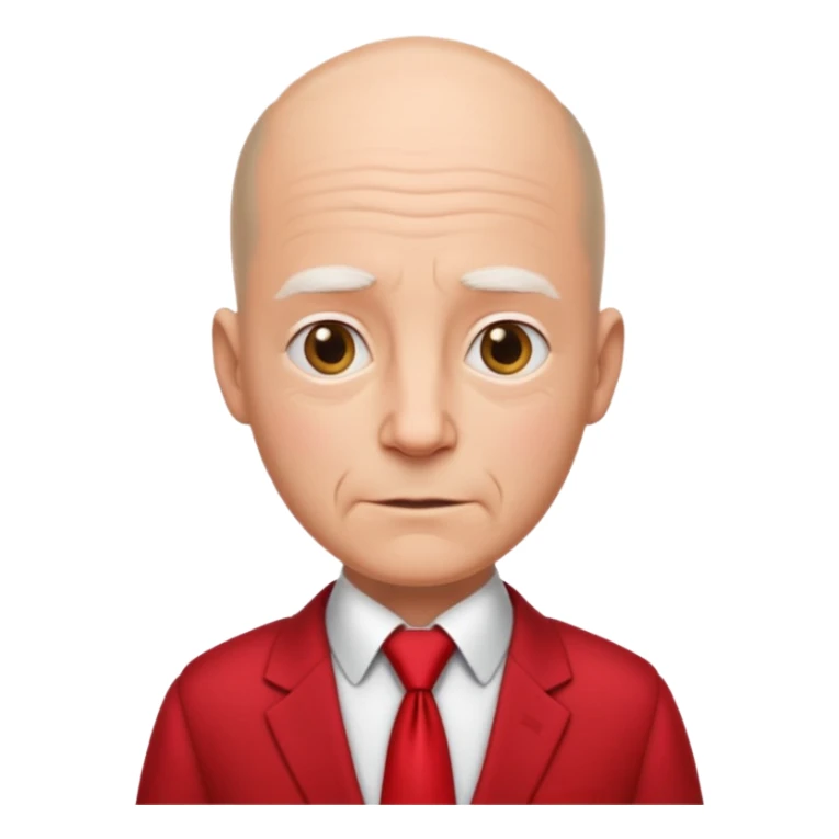 semi Bald with red necktie, red dress, age. sticker