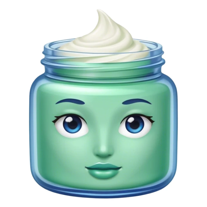 blue and green aesthetic jar of face cream  sticker