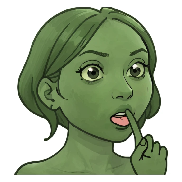 Girl with a finger on hers mouth sticker