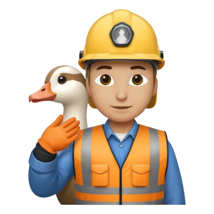 goose nuclear engineer in helmet and vest sticker