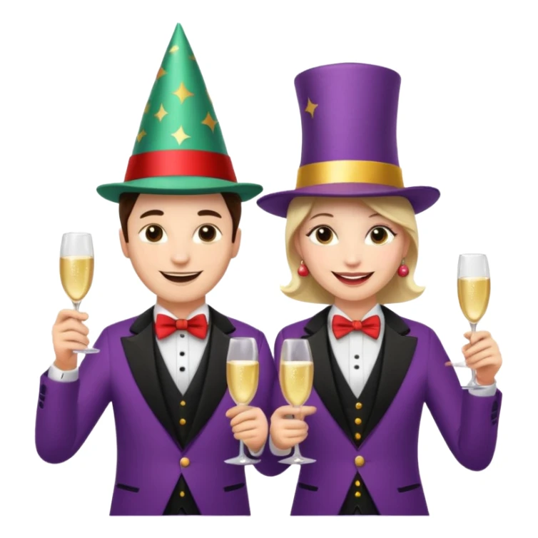 magician couple celebrat his birthday  sticker